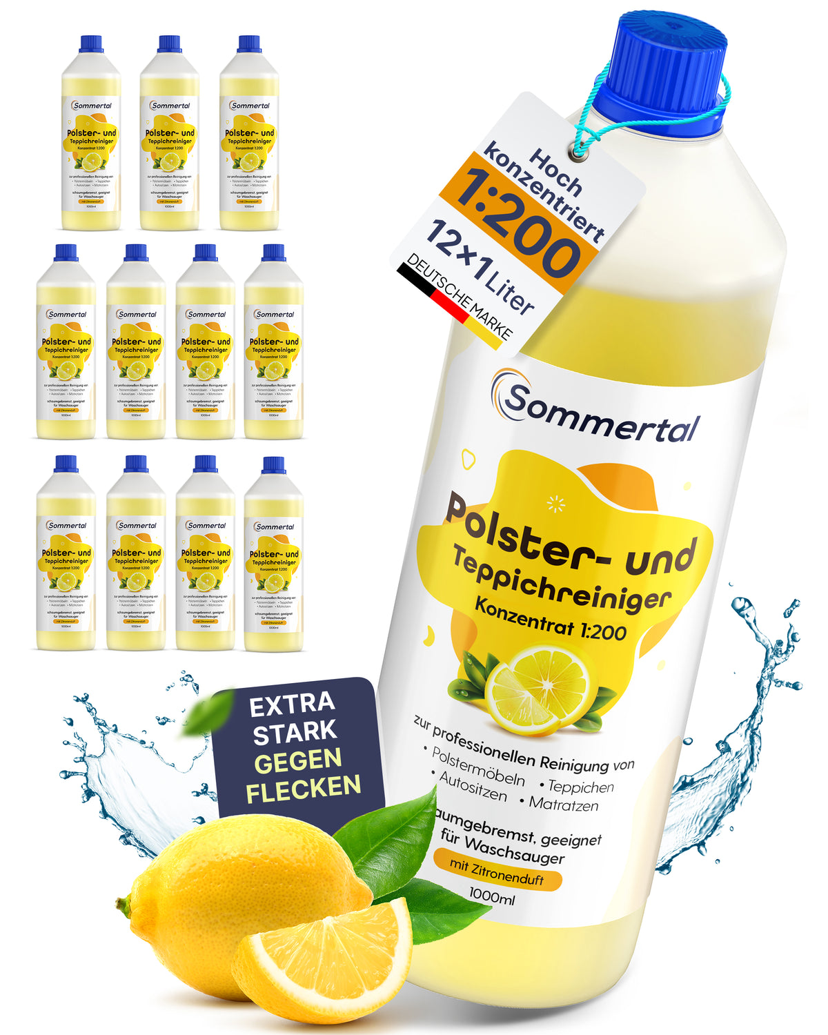 Polster- und Teppichreiniger, 12x1L Profi Konzentrat