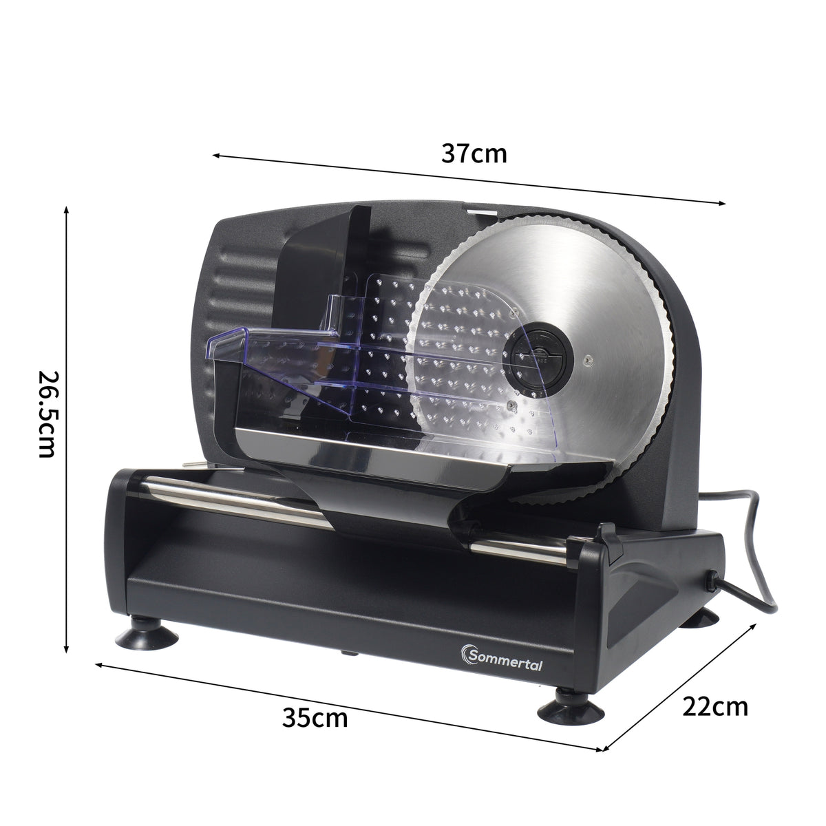 Sommertal Allesschneider AS190 DUAL 200 W Edelstahlmesser mit Wellenschliff und glatten Schliff