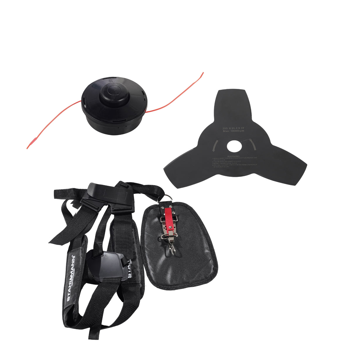 Stahlmann Freischneider Benzin MS520 – Motorsense Benzin mit kraftvollem 3PS Motor, 42cm Schnittbreite