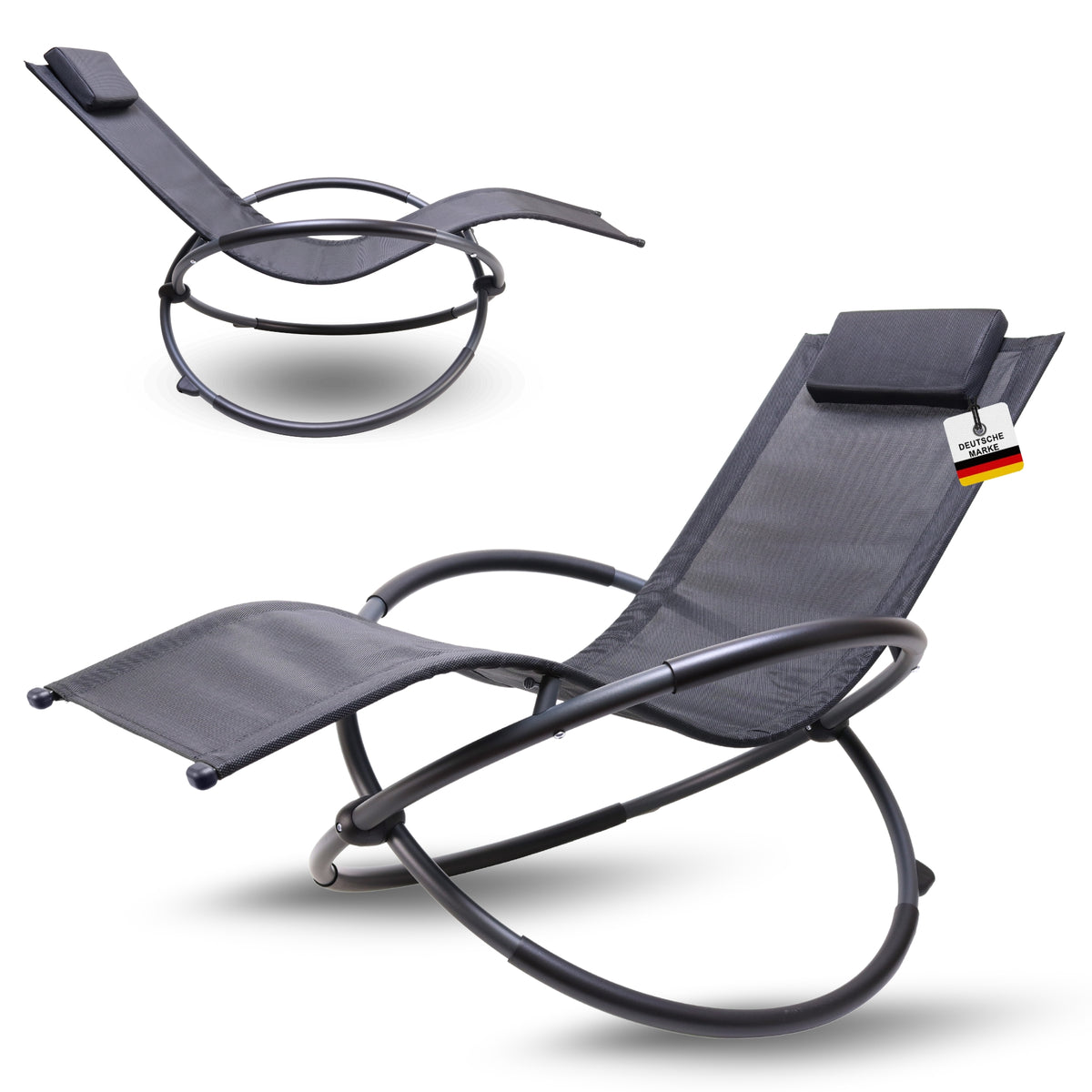 Albatros Design Outdoor Schaukelliege mit Kissen & X-Form – Ergonomische Gartenliege wetterfest & kippsicher