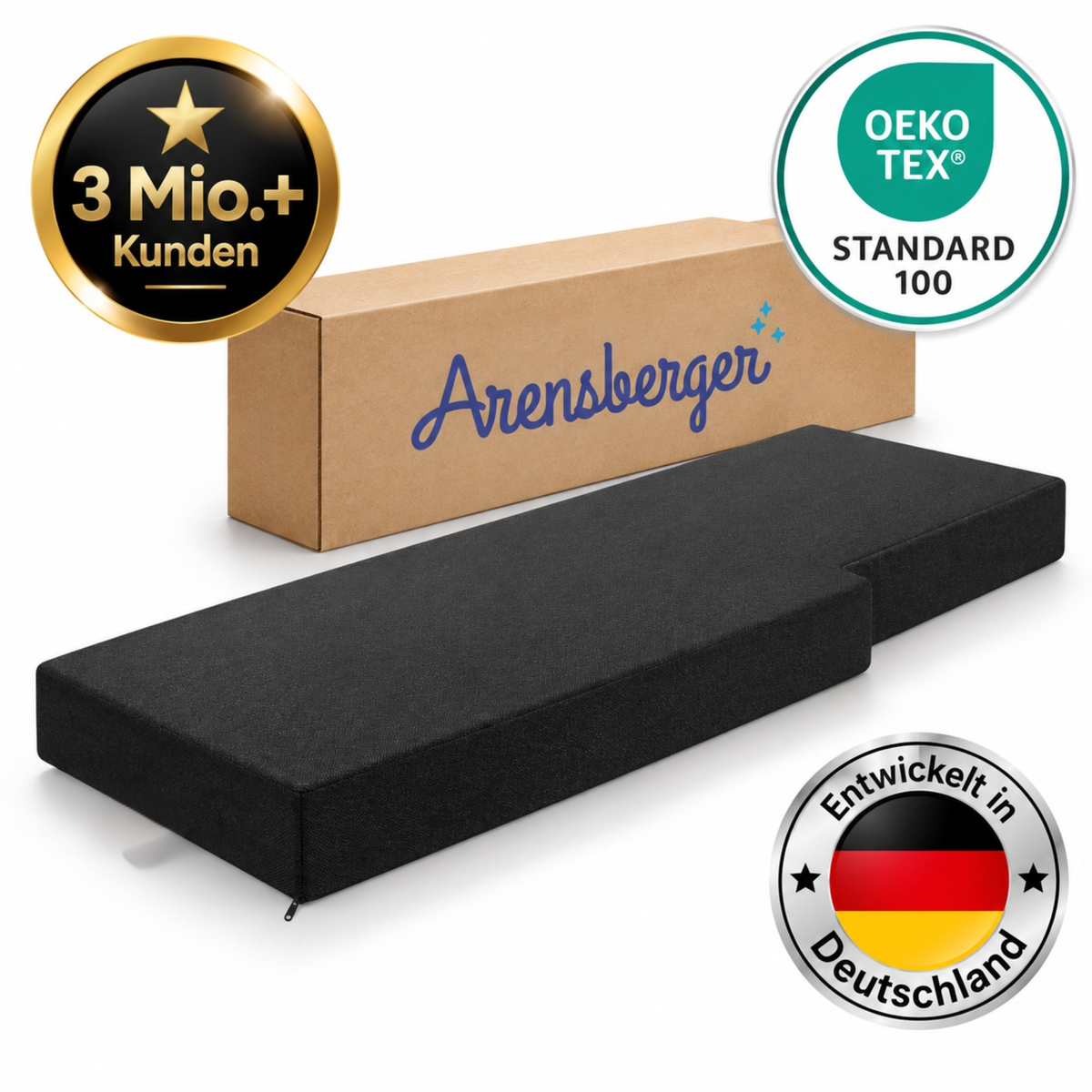 Arensberger LKW-Matratze aus Gelschaum, passend für Scania R2010, 215 × 67 cm, 15 cm hoch, Bezug waschbar bis 60 °C
