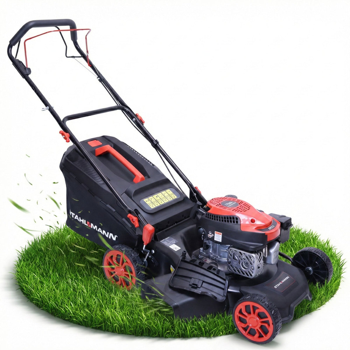 Rasenmäher Benzin mit Antrieb BR460 – 5,4PS (4,0kW) 170ccm mit Antrieb, 46cm Schnittbreite, Mulchen, Schnitthöhenverstellung, Easy Clean Anschluss, Große Räder, 60L Korb