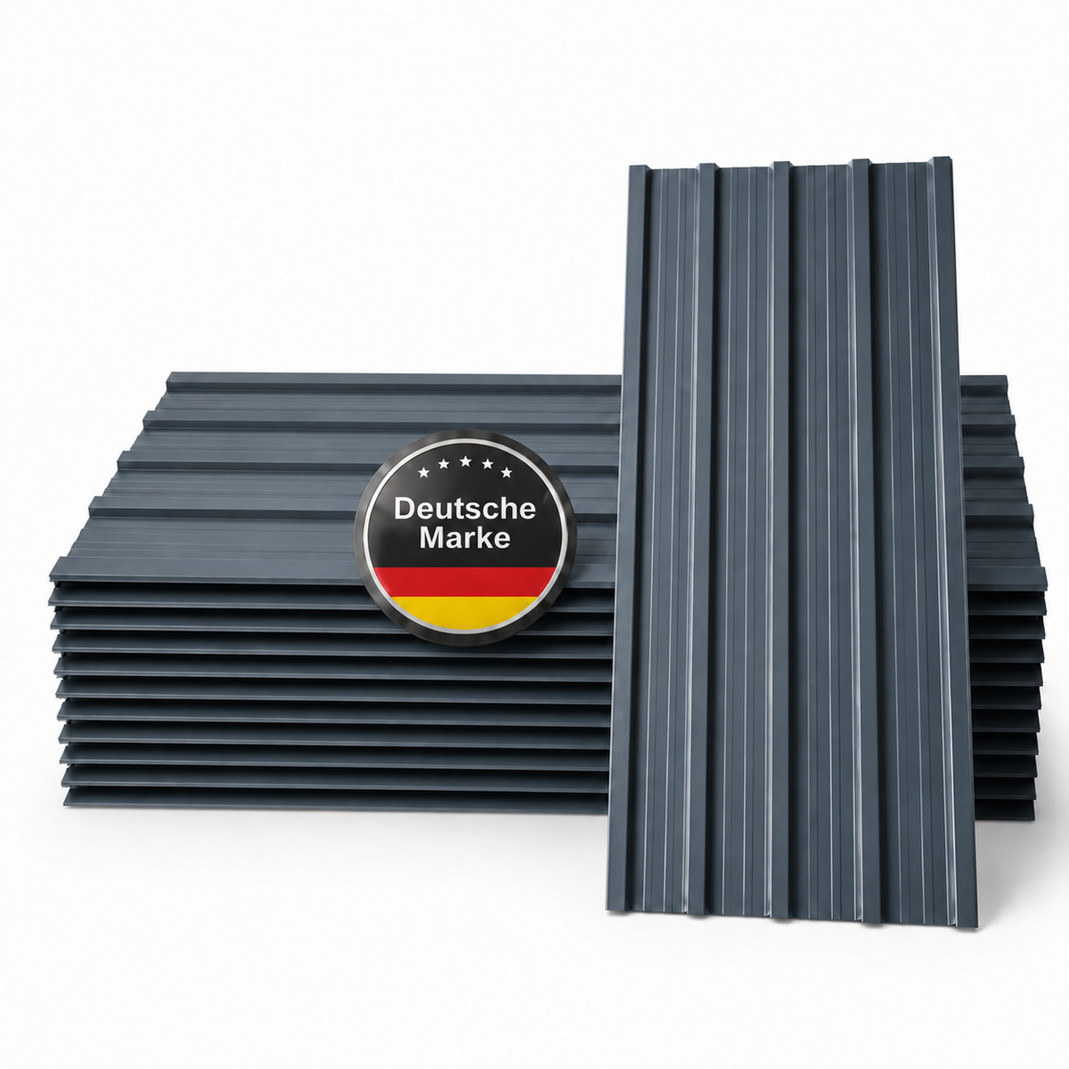 Albatros Trapezblech Dachplatten 12er oder 22er Set, Anthrazit RAL 7016 oder Grün RAL 6005, 1090 x 445 mm, verzinkt, Dachblech Profilblech für Gartenhaus, Carport, Schuppen und Gerätehaus