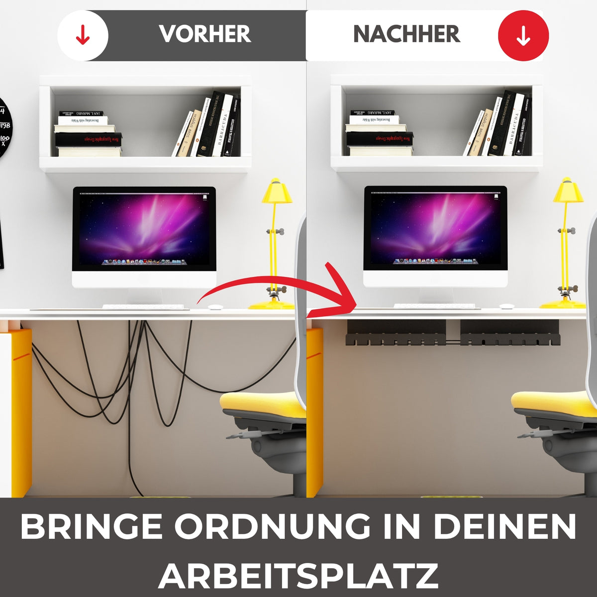 Kabelkanal Schreibtisch Komplettset - verschiedene Sets