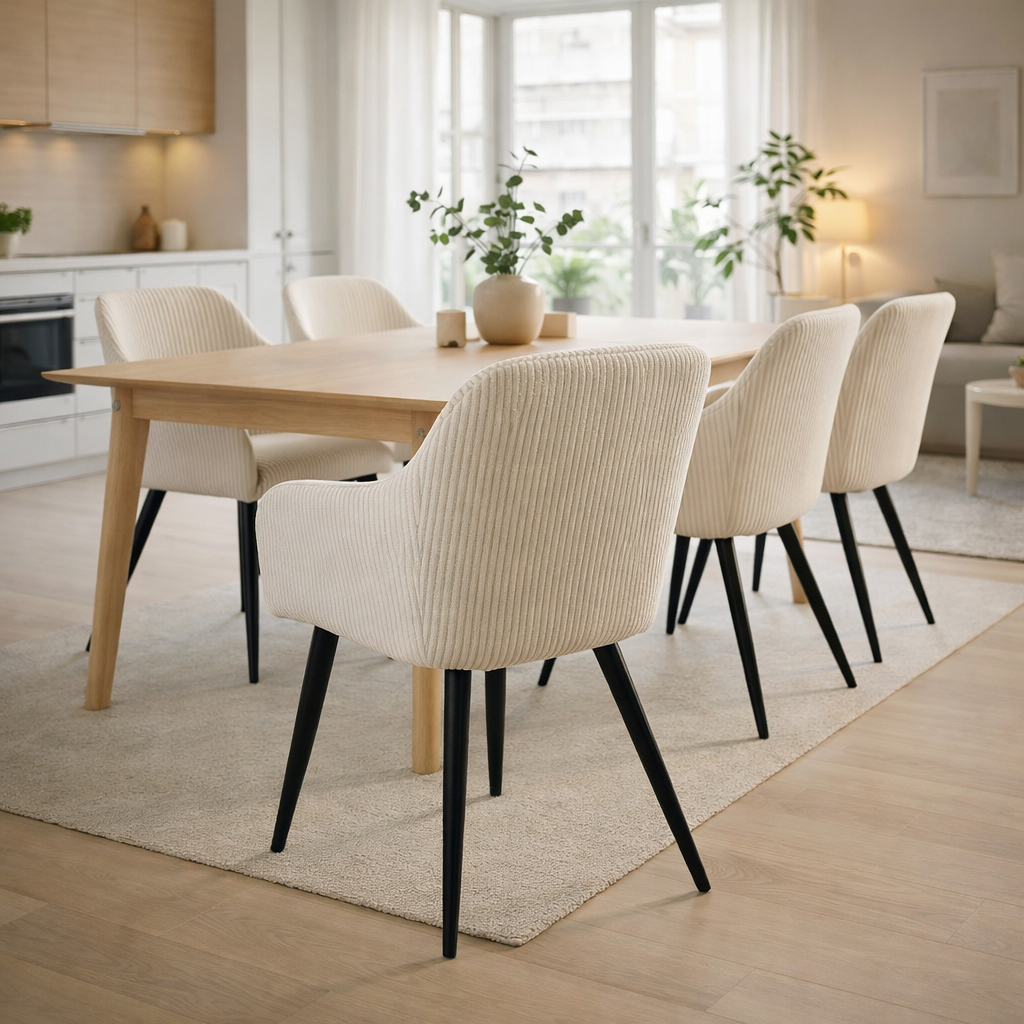 Albatros Esszimmerstuhl SILA – 2er Set Polsterstühle mit Armlehnen, Cord-Bezug