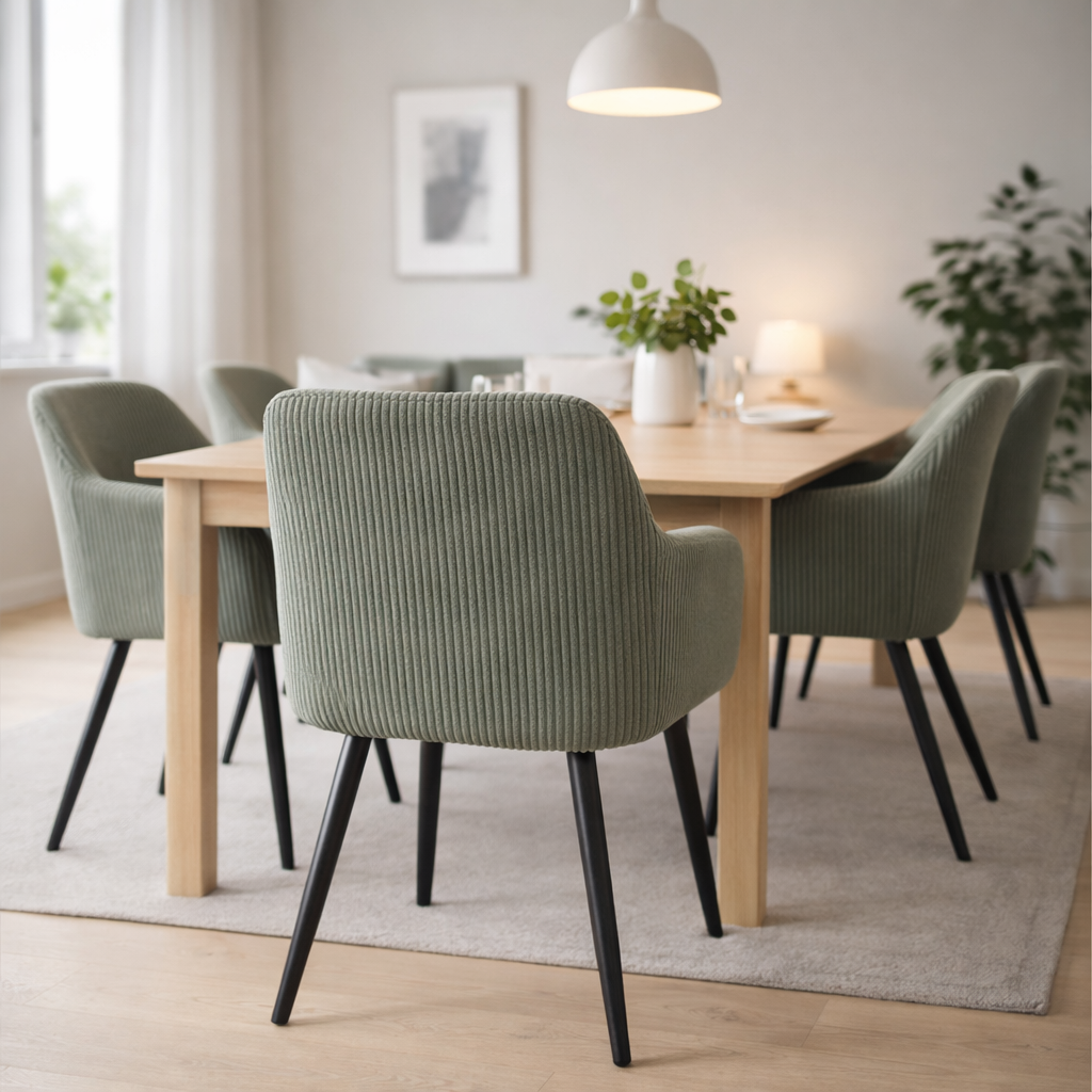 Albatros Esszimmerstuhl SILA – 2er Set Polsterstühle mit Armlehnen, Cord-Bezug