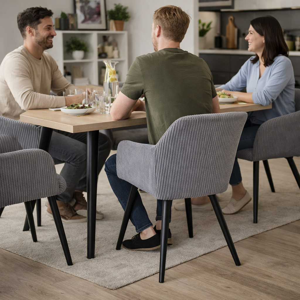 Albatros Esszimmerstuhl SILA – 2er Set Polsterstühle mit Armlehnen, Cord-Bezug
