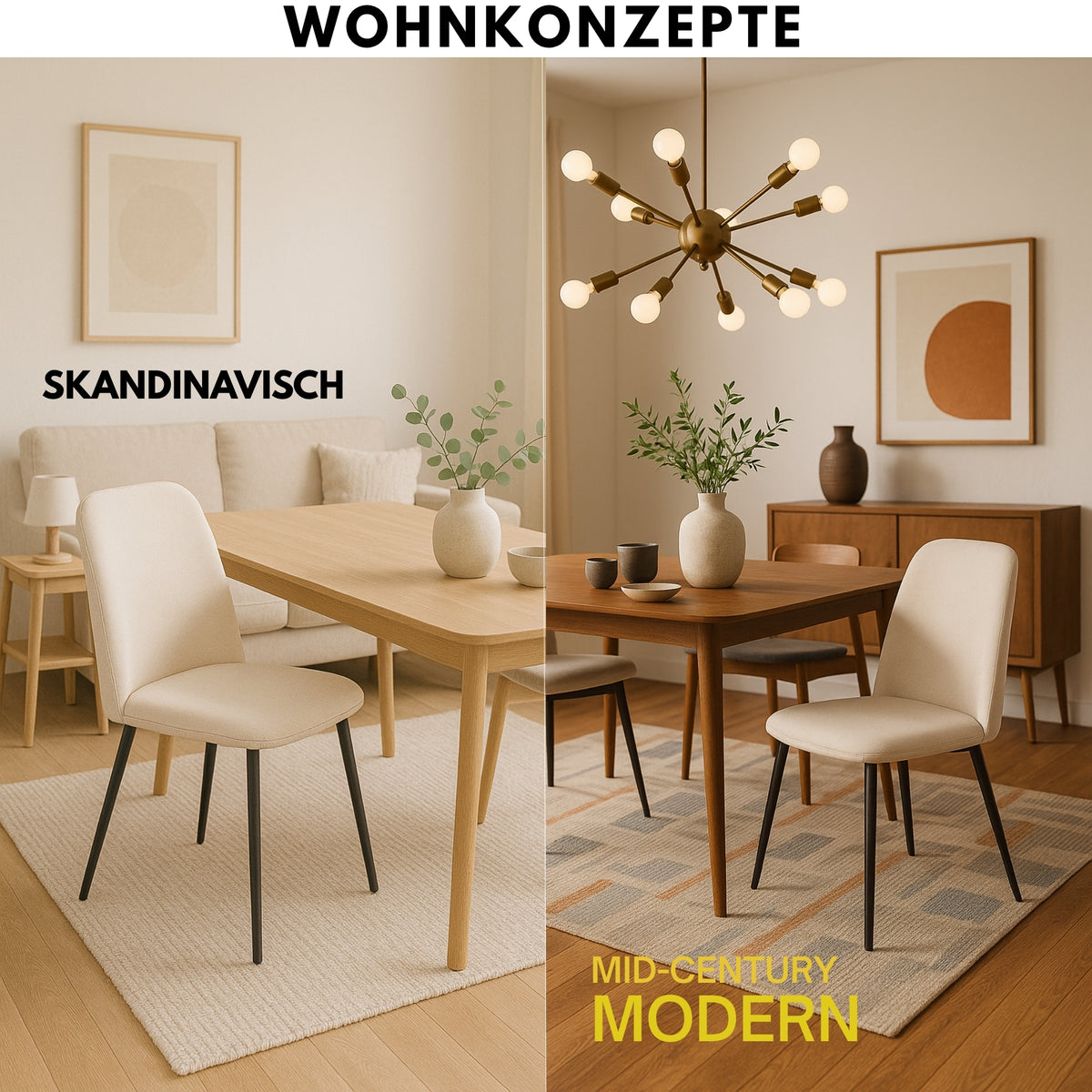 ALBATROS Designer Esszimmerstuhl BONO | 2er Set | Schwarz, Grau, Beige, Blau | Stoff Bezug