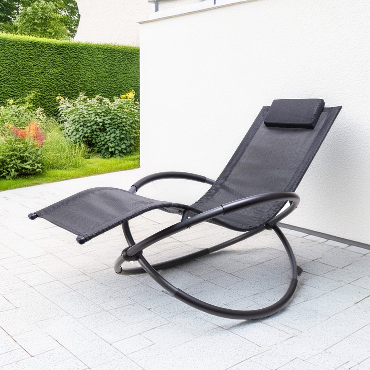 Albatros Design Outdoor Schaukelliege mit Kissen & X-Form – Ergonomische Gartenliege wetterfest & kippsicher