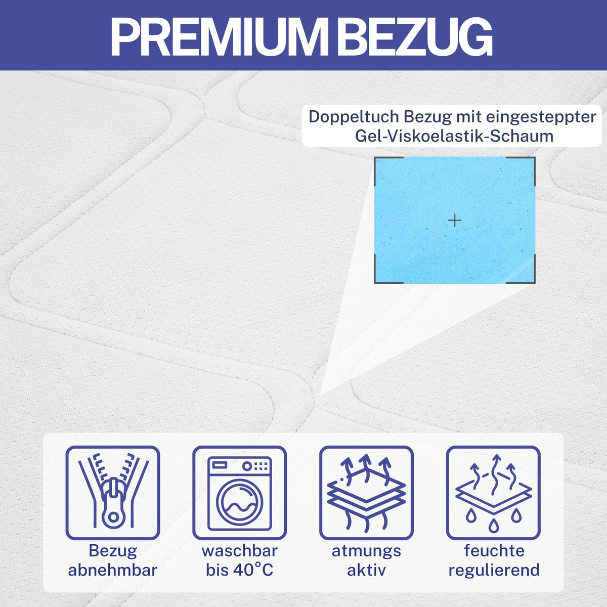 Arensberger Memory Kaltschaum Matratze RELAXX - 25cm hoch mit Gel Bezug
