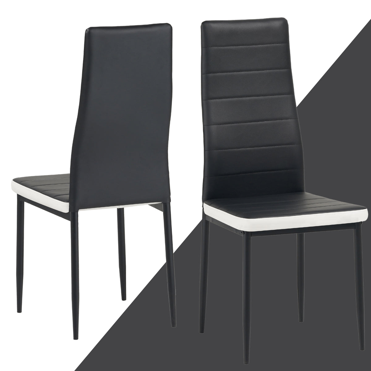 ALBATROS Designer Esszimmerstuhl MILANO | 4er/6er Set | Schwarz, Grau, Beige, Braun, Rot, Weiß | Kunstleder Bezug