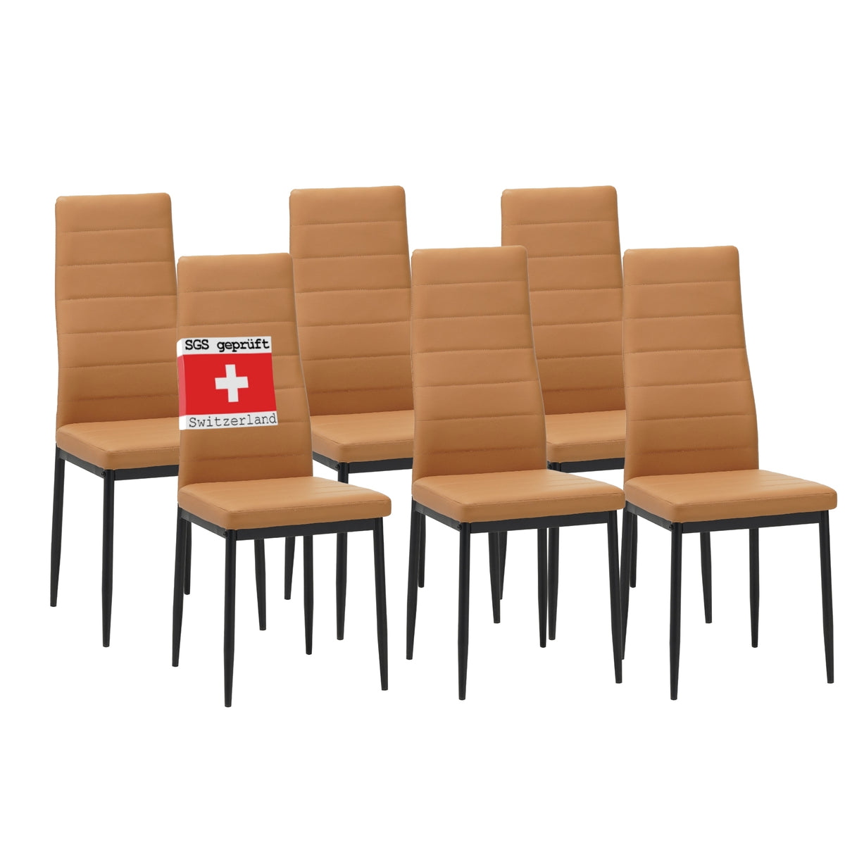 ALBATROS Designer Esszimmerstuhl MILANO | 4er/6er Set | Schwarz, Grau, Beige, Braun, Rot, Weiß | Kunstleder Bezug
