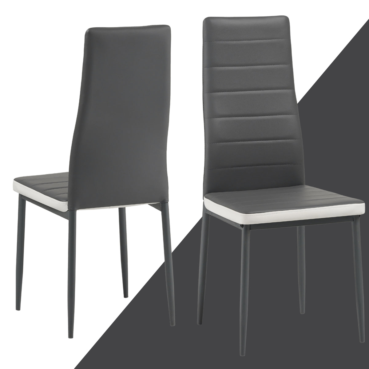 ALBATROS Designer Esszimmerstuhl MILANO | 4er/6er Set | Schwarz, Grau, Beige, Braun, Rot, Weiß | Kunstleder Bezug