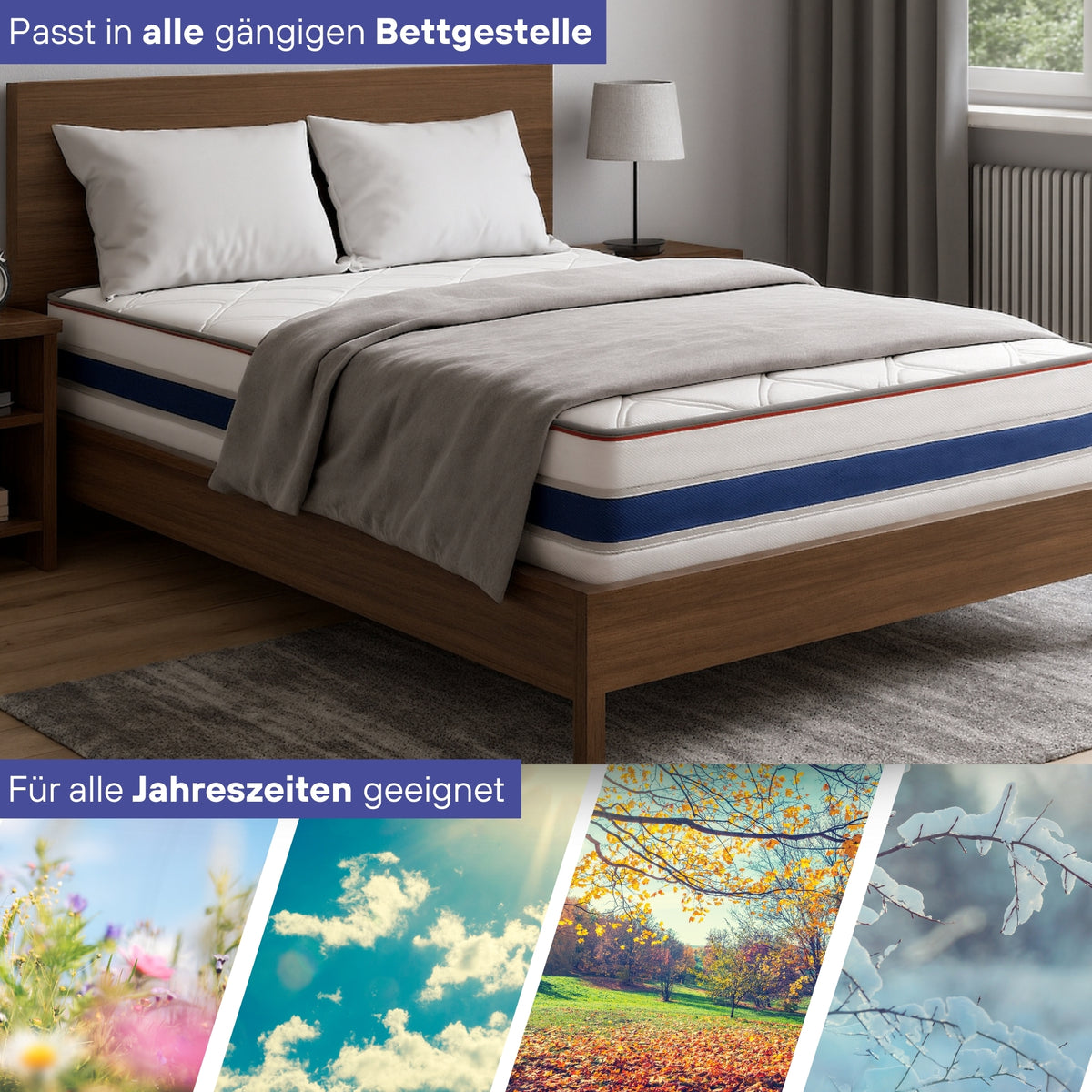 Arensberger Memory Kaltschaum Matratze RELAXX - 25cm hoch mit Gel Bezug