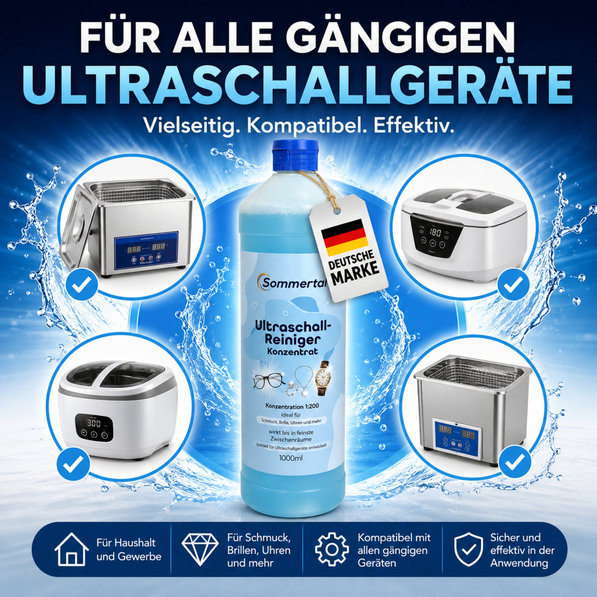 Sommertal Ultraschall-Reiniger Konzentrat 1:200 1L