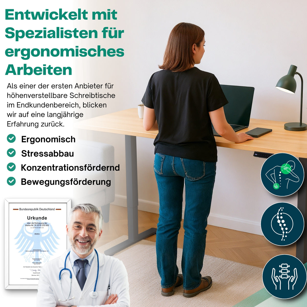 höhenverstellbares Schreibtischgestell LIFT S5 schwarz/weiß/silber, elektrisch