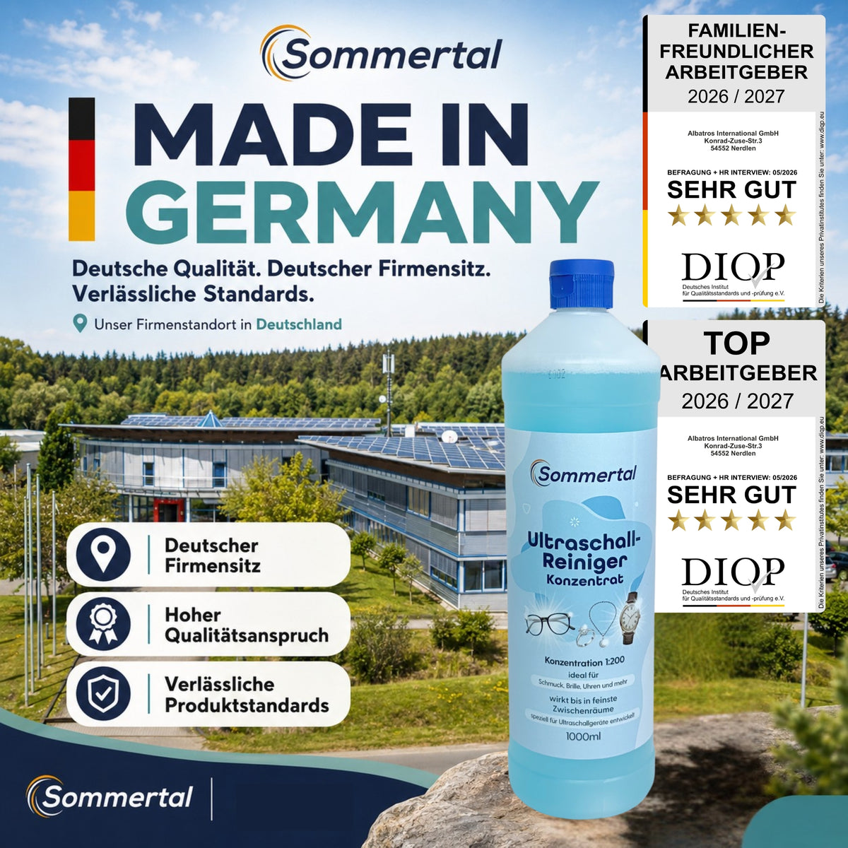 Sommertal Ultraschall-Reiniger Konzentrat 1:200 2x 1L