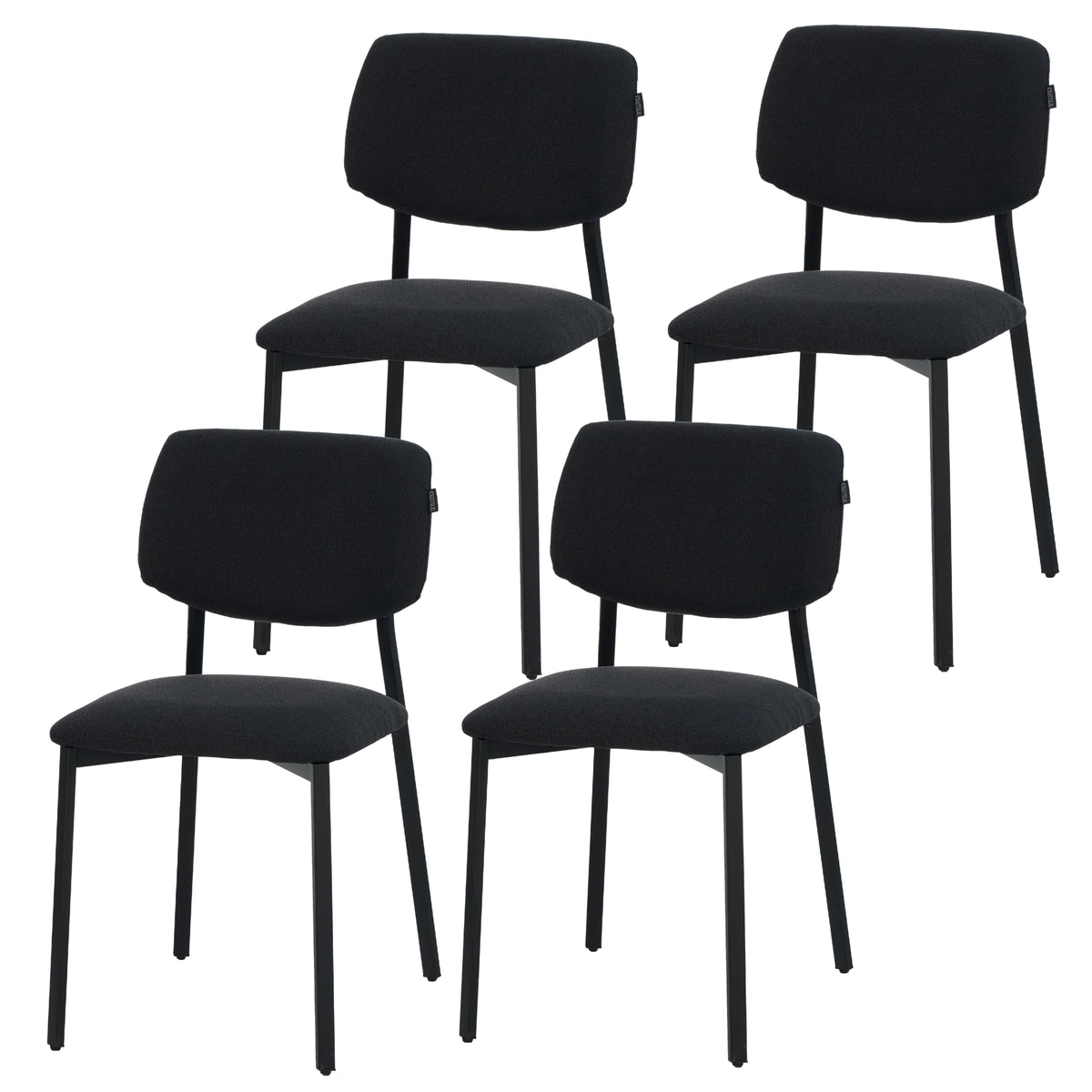RAVINO Designer Esszimmerstuhl | 4er Set | A21 | Gelb, Schwarz, Grau, Blau | mit Stoffbezug