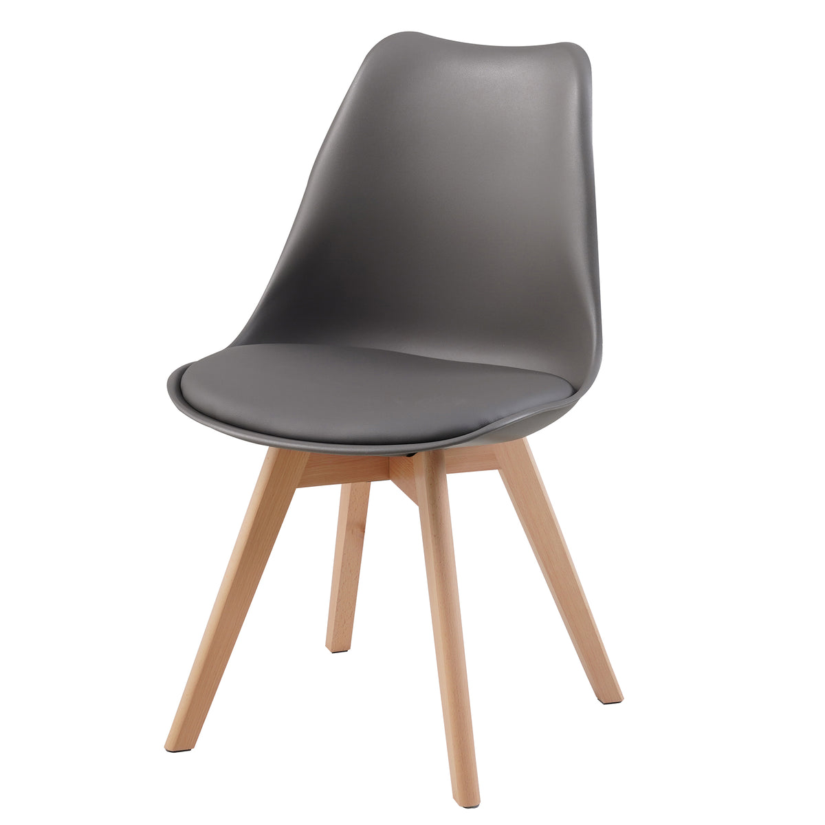 ALBATROS skandinavischer Esszimmerstuhl AARHUS| 4er Set | Grau, Beige | Kunstleder Bezug