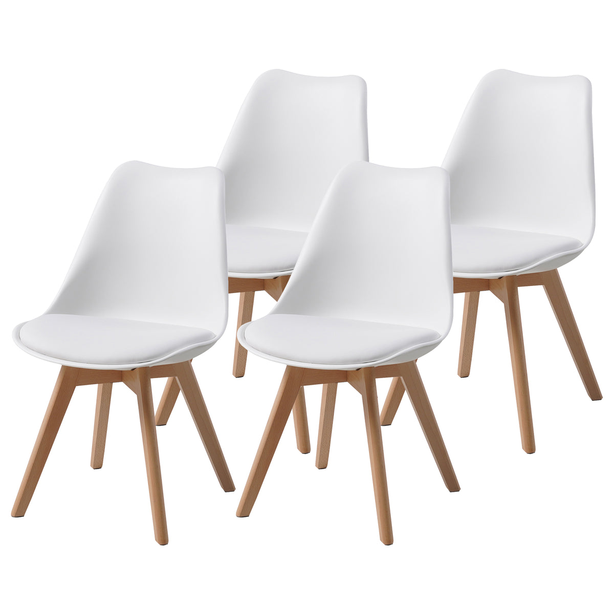 ALBATROS skandinavischer Esszimmerstuhl AARHUS| 4er Set | Grau, Beige | Kunstleder Bezug