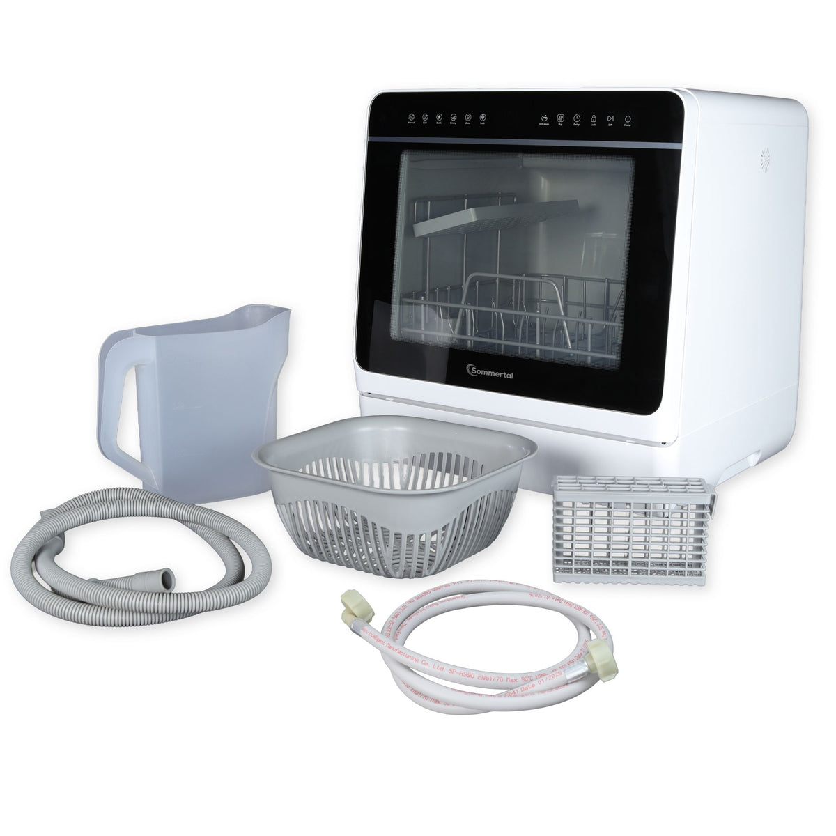 SP9 Dual Mini Geschirrspüler | Tischgeschirrspüler für 1-5 Personen, 8 Programme, 950W | Kleine Spülmaschine freistehend mit LED, Touch, Tank & Wasseranschluss | leise & kompakt