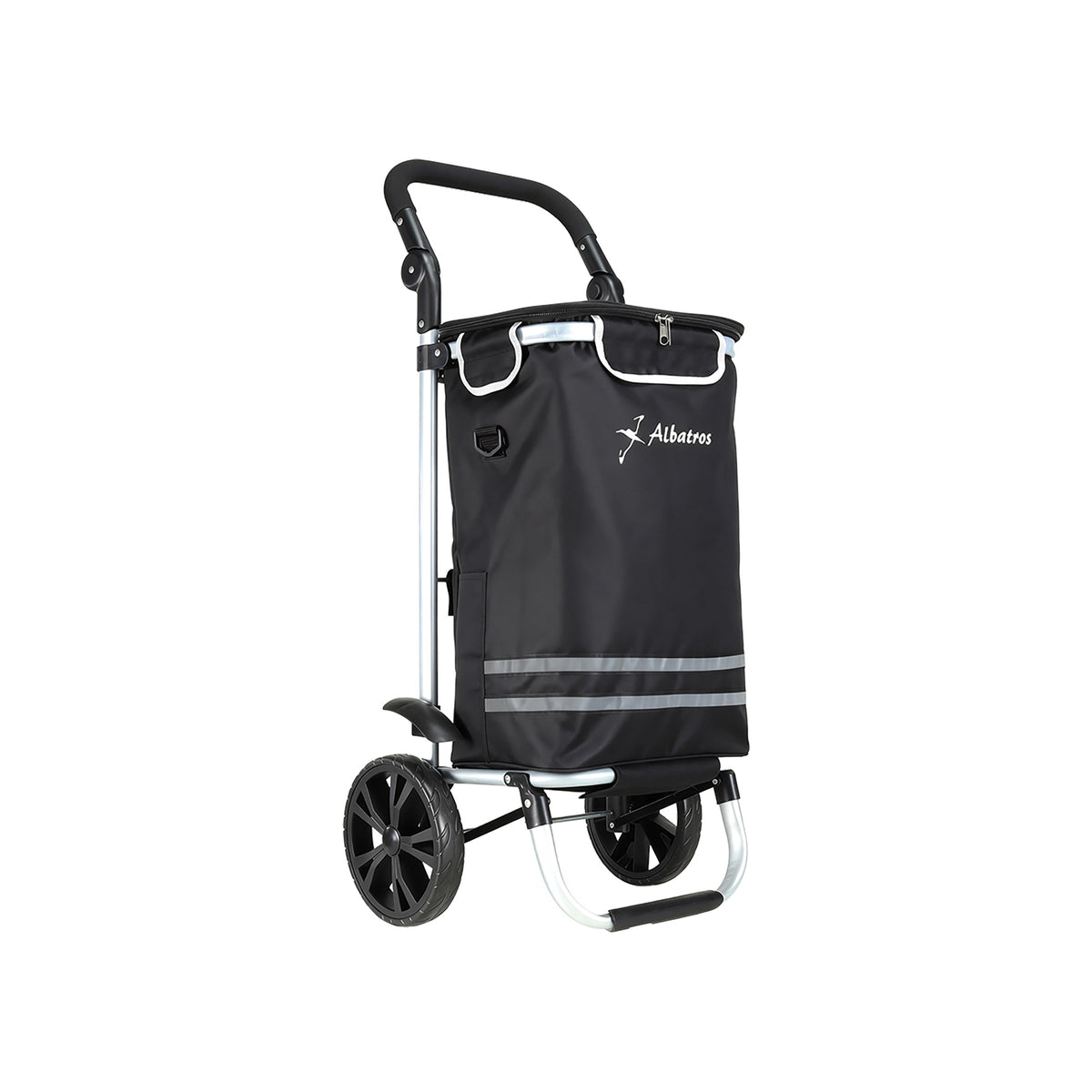 ALBATROS Einkaufstrolley Groß | Einkaufsroller mit großer Tasche, Thermo-Innenbeutel | Sichtfenster für Einkaufszettel | Faltbar klappbar mit großen Räder | Sackkarre inkl. Einkaufswagen-chip