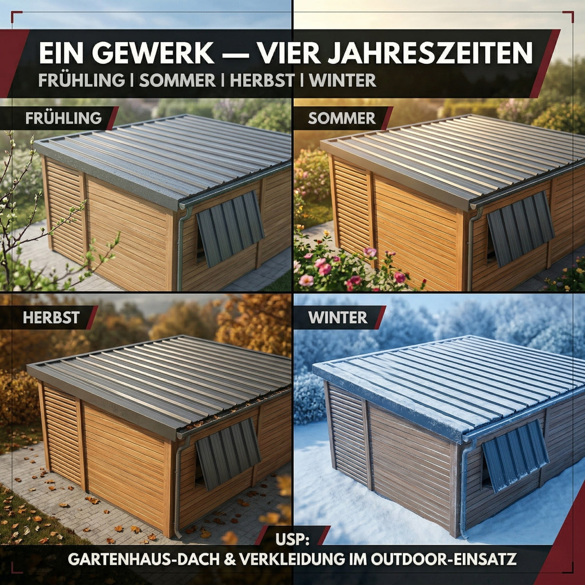 Albatros Trapezblech Dachplatten 12er oder 22er Set, Anthrazit RAL 7016 oder Grün RAL 6005, 1090 x 445 mm, verzinkt, Dachblech Profilblech für Gartenhaus, Carport, Schuppen und Gerätehaus
