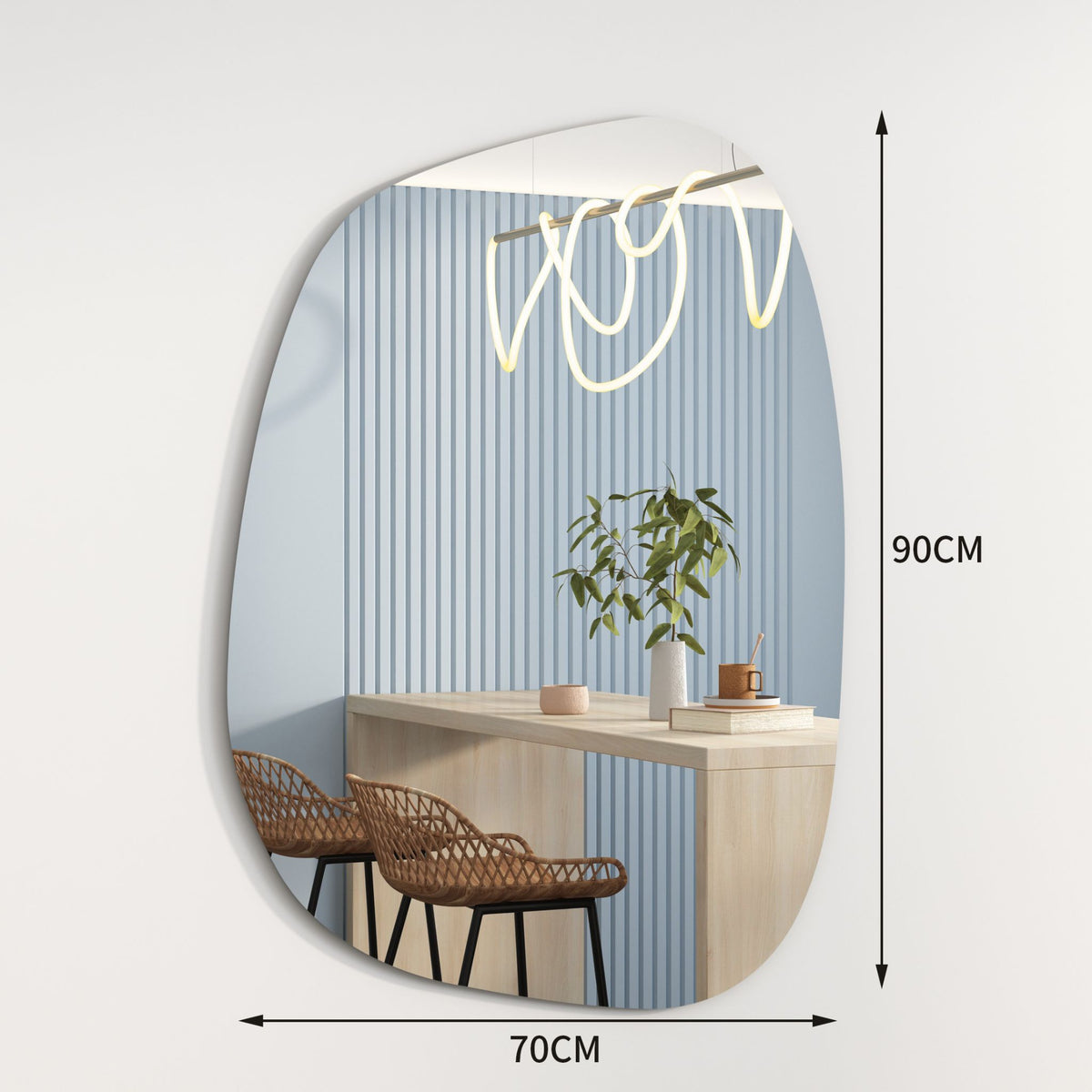 Designerspiegel oval Asymmetrisch, Wandspiegel oder Türspiegel