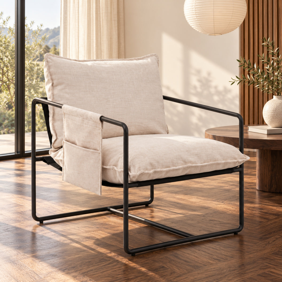 Albatros BRESTON Loungesessel – Stoffbezug, Vintage-Design