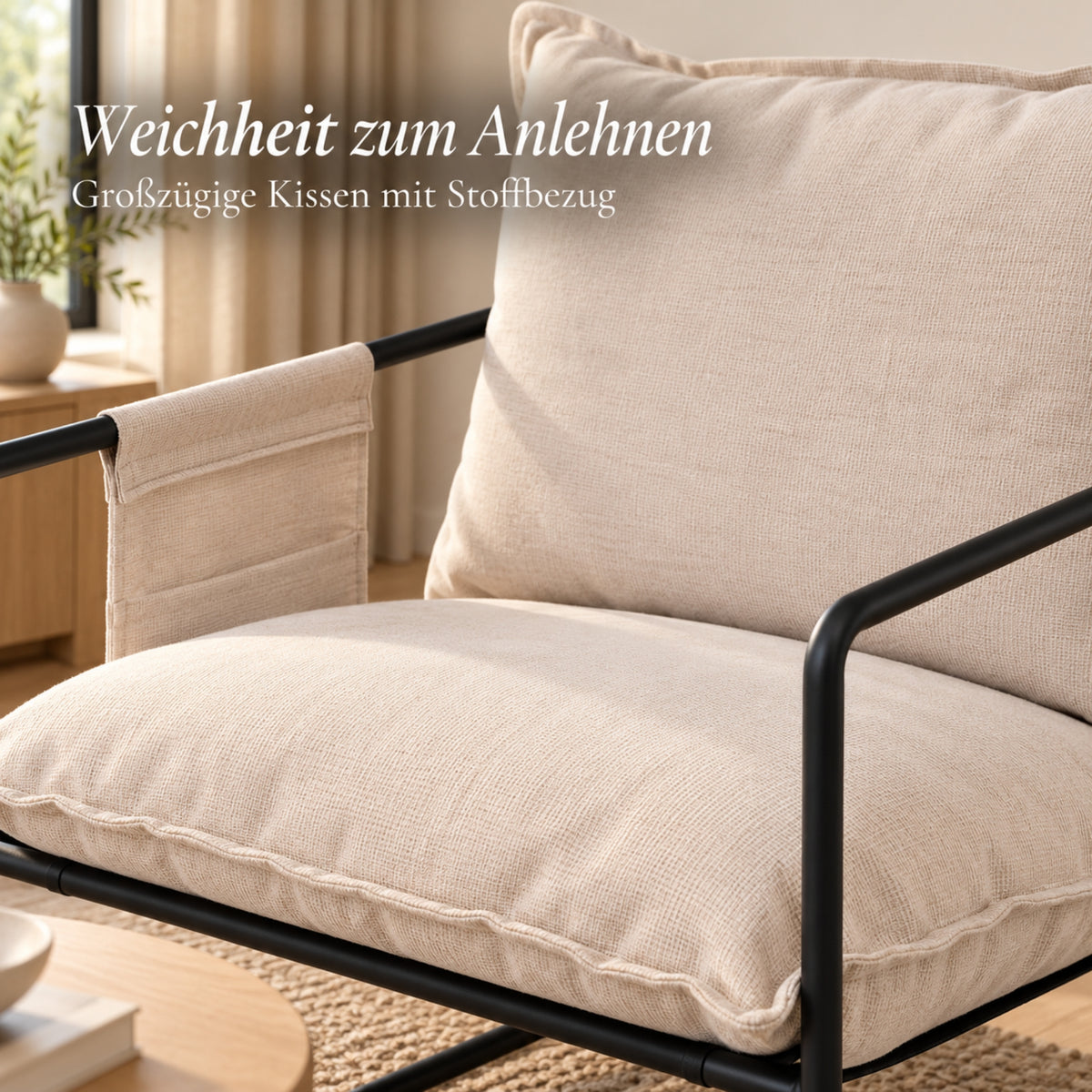 Albatros BRESTON Loungesessel – Stoffbezug, Vintage-Design