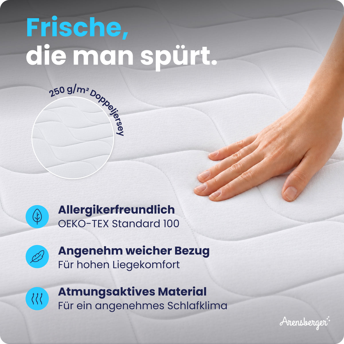 Arensberger Taschenfederkernmatratze JANA - 20cm hoch mit Kaltschaum, 7-Zonen