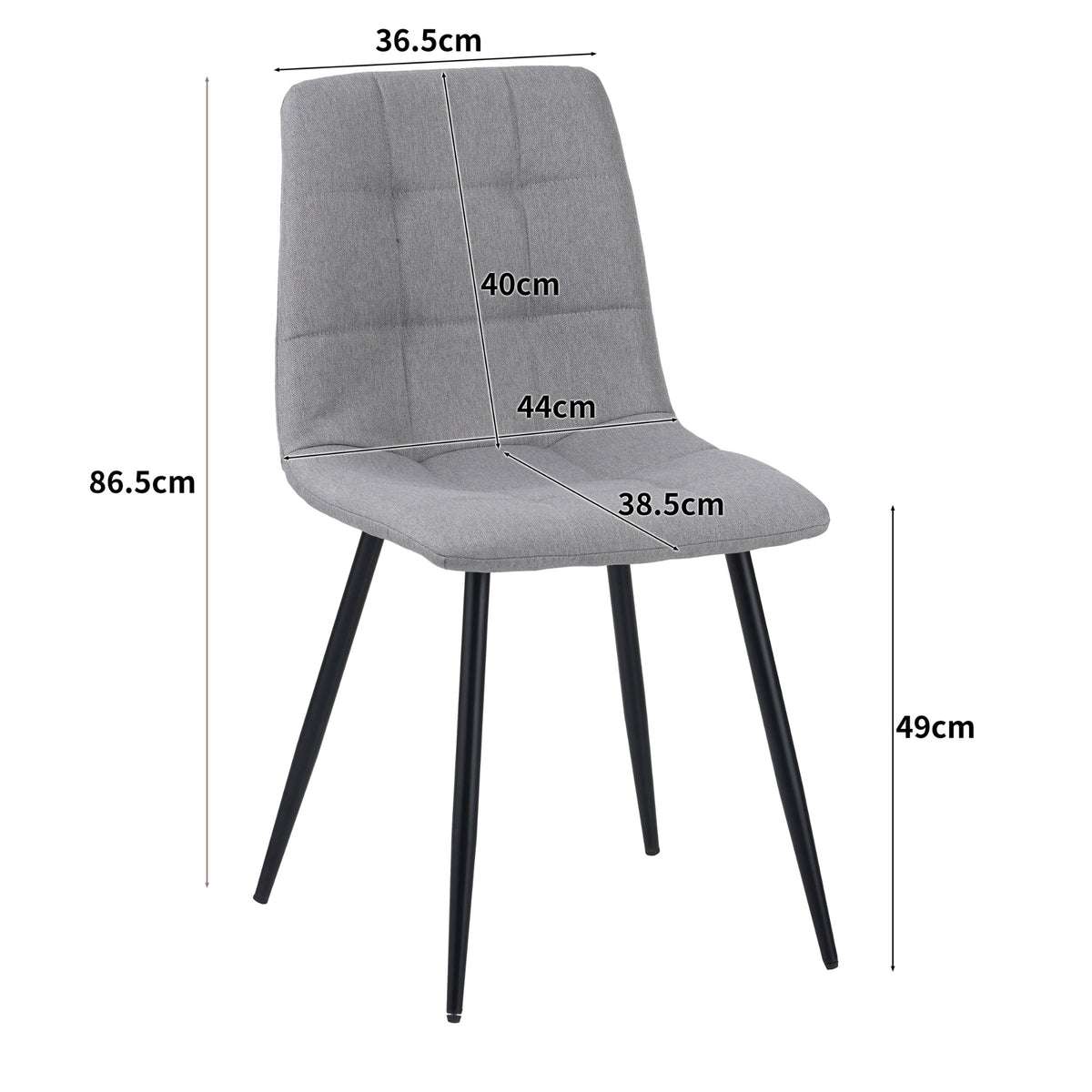 ALBATROS Designer Esszimmerstuhl BORA | 4er Set | Schwarz, Grau, Beige | Stoff Bezug