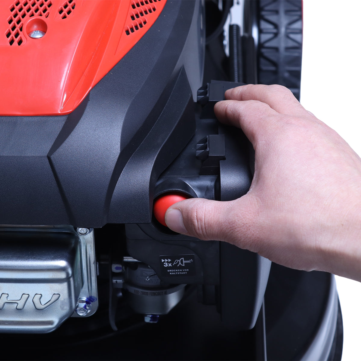 Rasenmäher Benzin mit Antrieb BR532 – 7,0PS (5,1kW) 224ccm mit Antrieb, 53cm Schnittbreite, Mulchen, Schnitthöhenverstellung, Easy Clean Anschluss, Große Räder, 60L Korb