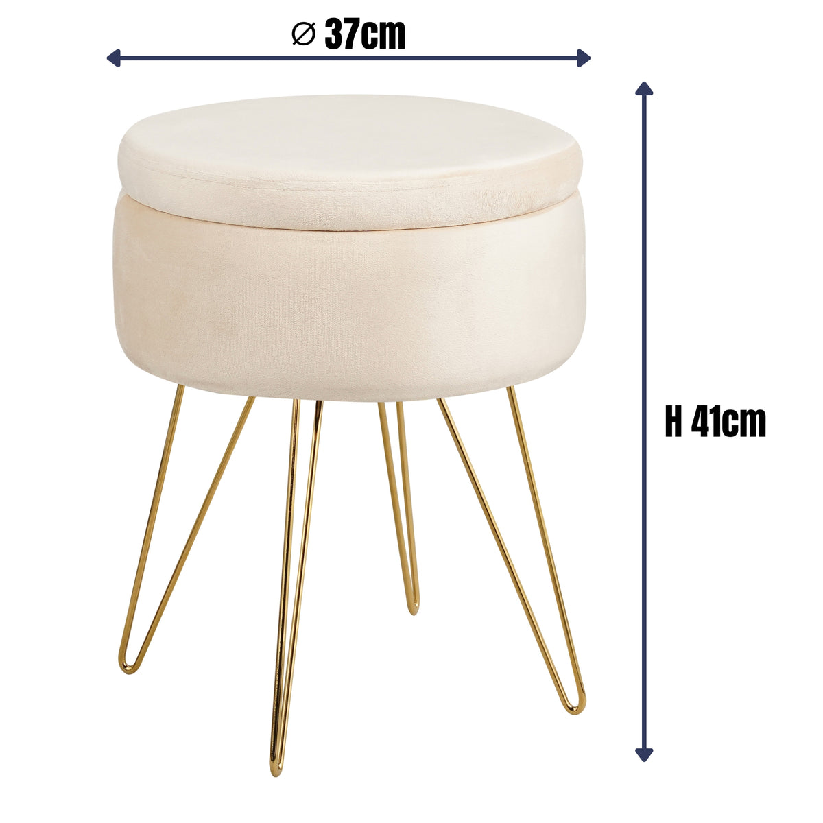 Sitzhocker mit Stauraum CANNES Sherpa oder Samtbezug