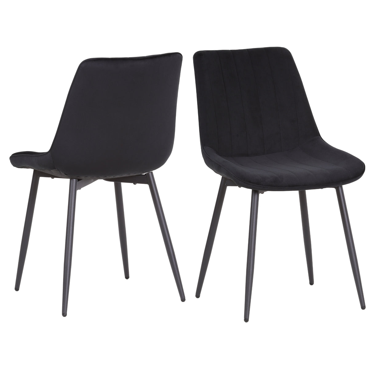 ALBATROS Designer Esszimmerstuhl BOSA | 2er Set | Schwarz, Grau, Beige | Samt Bezug