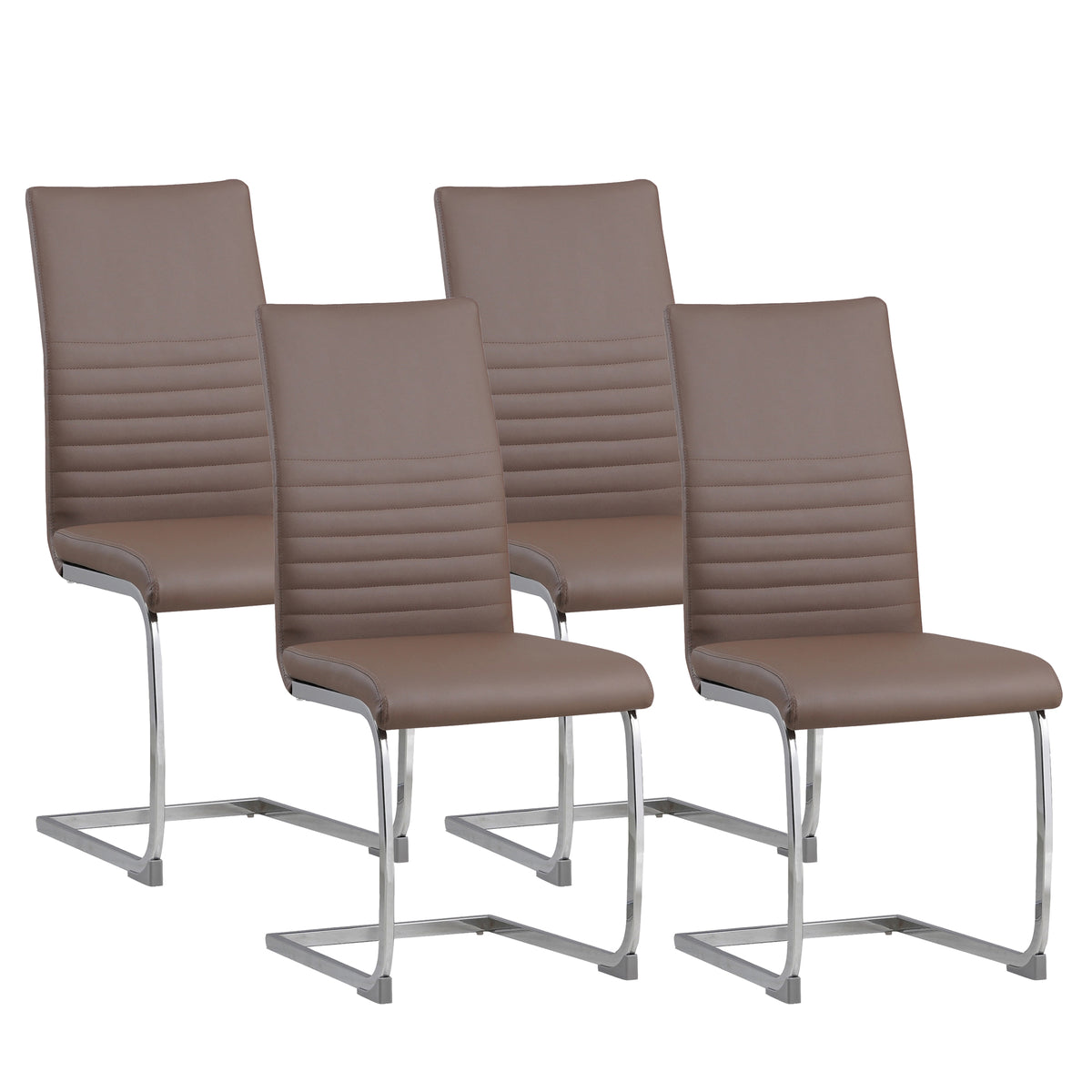 ALBATROS Freischwinger Designerstuhl BURANO | 4er Set | Schwarz, Grau, Beige, Braun, Weiß | Kunstleder Bezug