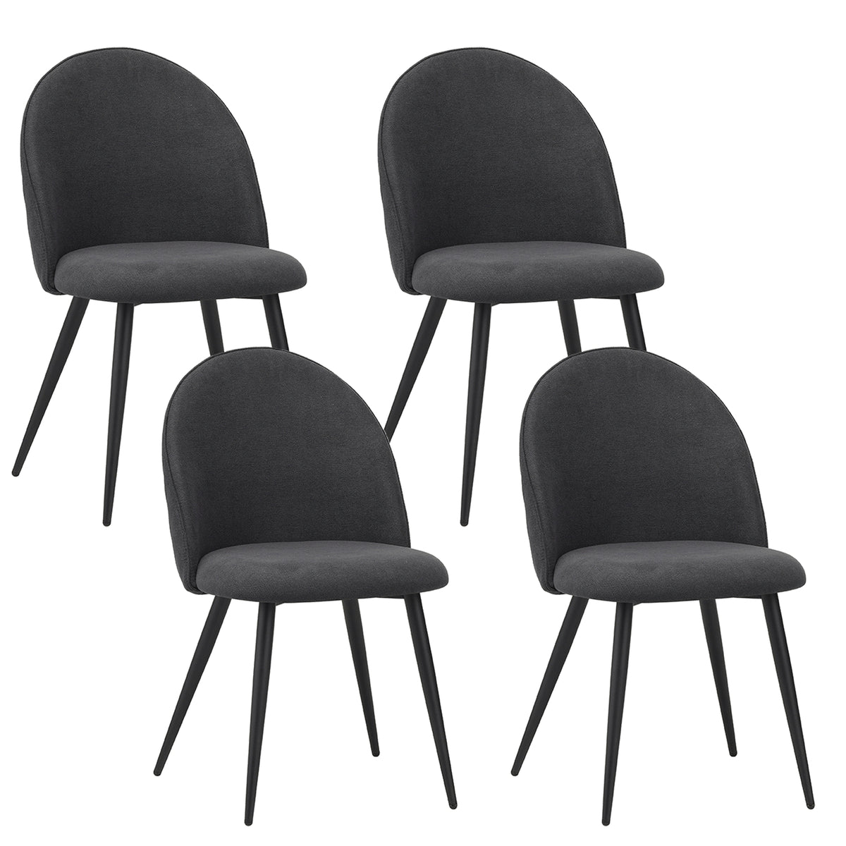 ALBATROS Designer Esszimmerstuhl CAPO | 4er Set | Schwarz, Grau, Beige | Stoff Bezug
