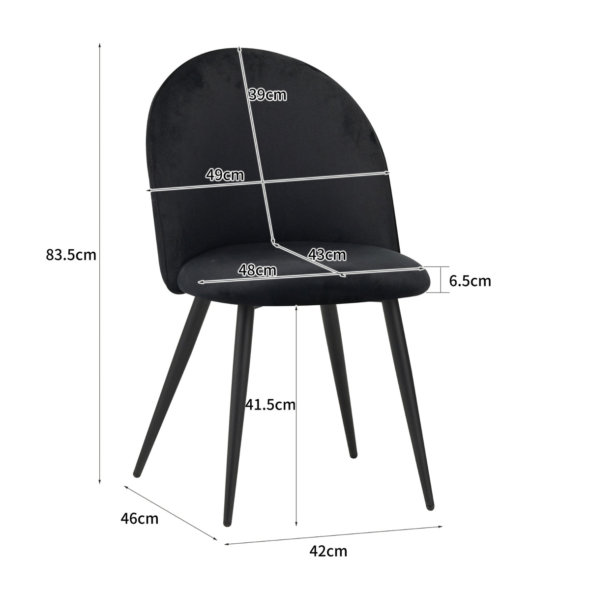 ALBATROS Designer Esszimmerstuhl CAPO | 4er Set | Schwarz, Braun, Grau, Beige, Türkis, Blau, Pink | Samt Bezug