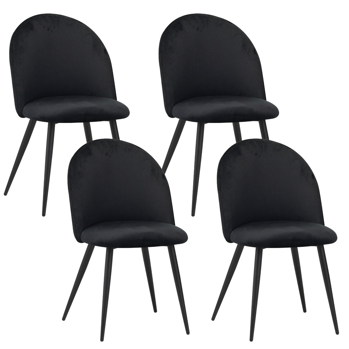 ALBATROS Designer Esszimmerstuhl CAPO | 4er Set | Schwarz, Braun, Grau, Beige, Türkis, Blau, Pink | Samt Bezug