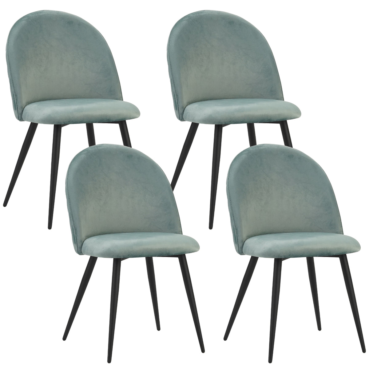 ALBATROS Designer Esszimmerstuhl CAPO | 4er Set | Schwarz, Braun, Grau, Beige, Türkis, Blau, Pink | Samt Bezug