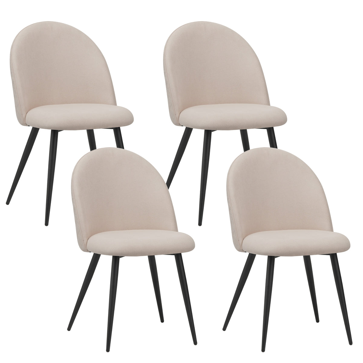 ALBATROS Designer Esszimmerstuhl CAPO | 4er Set | Schwarz, Grau, Beige | Stoff Bezug