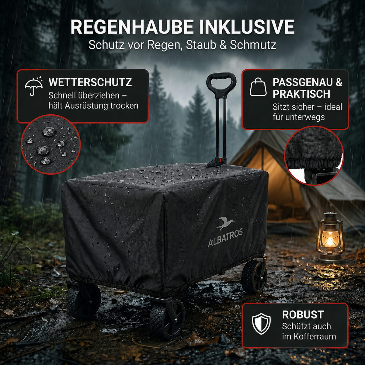 Albatros Bollerwagen Rosa klappbar 120L mit Flaschenöffner & Getränkehalter