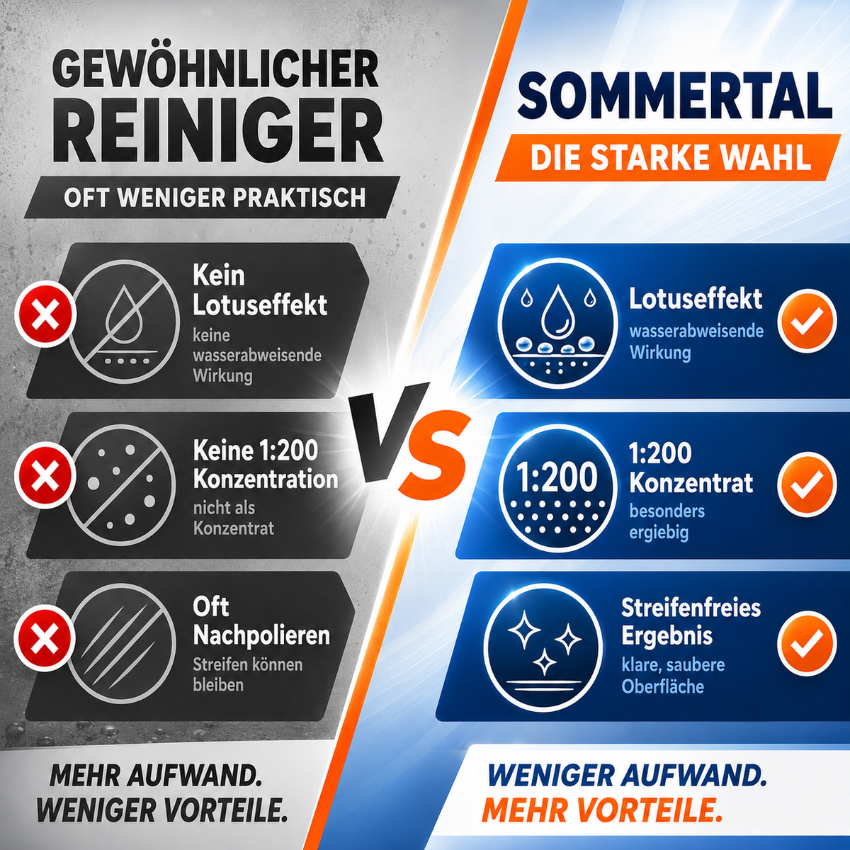 Sommertal Glasreiniger mit Lotuseffekt 1L Konzentrat 1:200