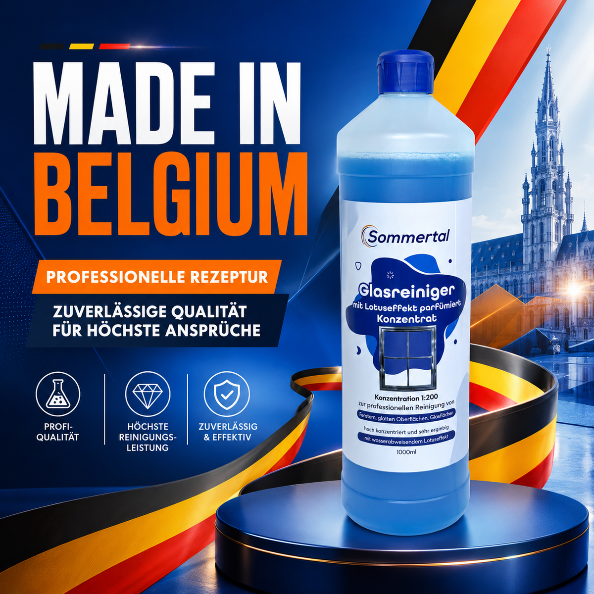Sommertal Glasreiniger mit Lotuseffekt 1L Konzentrat 1:200
