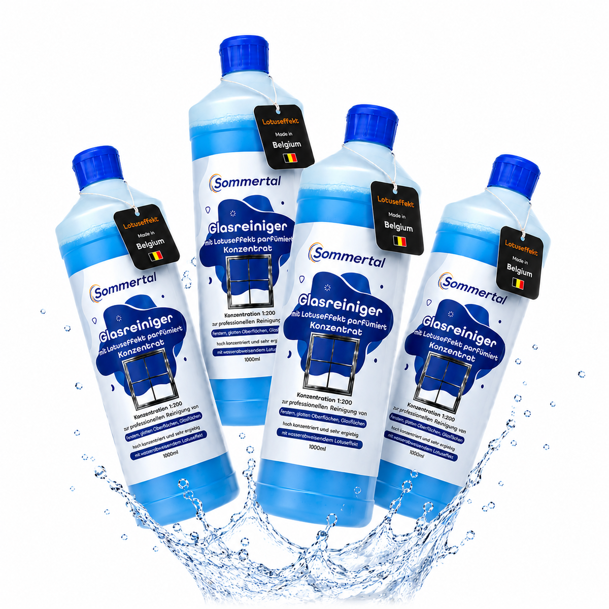 Sommertal Glasreiniger mit Lotuseffekt 4x 1L Konzentrat 1:200