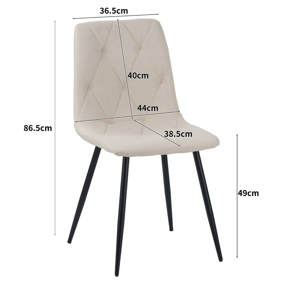 ALBATROS Designer Esszimmerstuhl DORA | 4er Set | Schwarz, Grau, Beige | Stoff Bezug