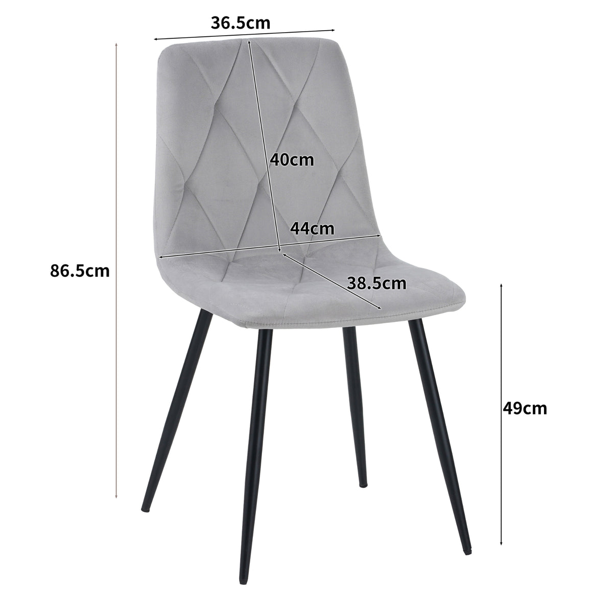 ALBATROS Designer Esszimmerstuhl DORA | 4er Set | Anthrazit, Grau, Beige | Samt Bezug