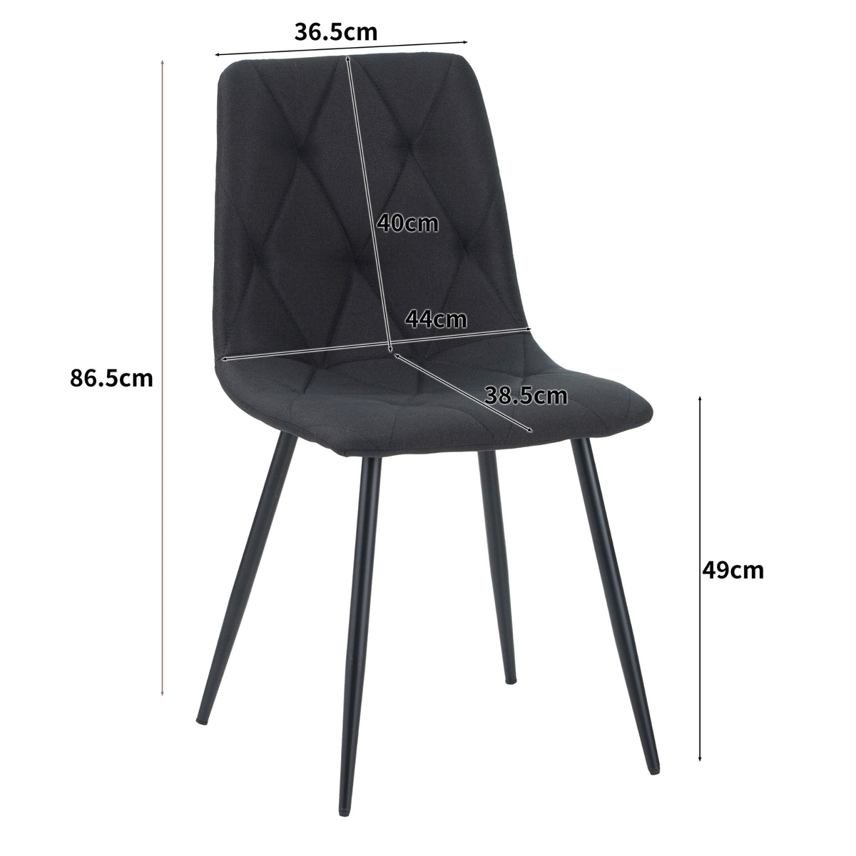 ALBATROS Designer Esszimmerstuhl DORA | 4er Set | Schwarz, Grau, Beige | Stoff Bezug