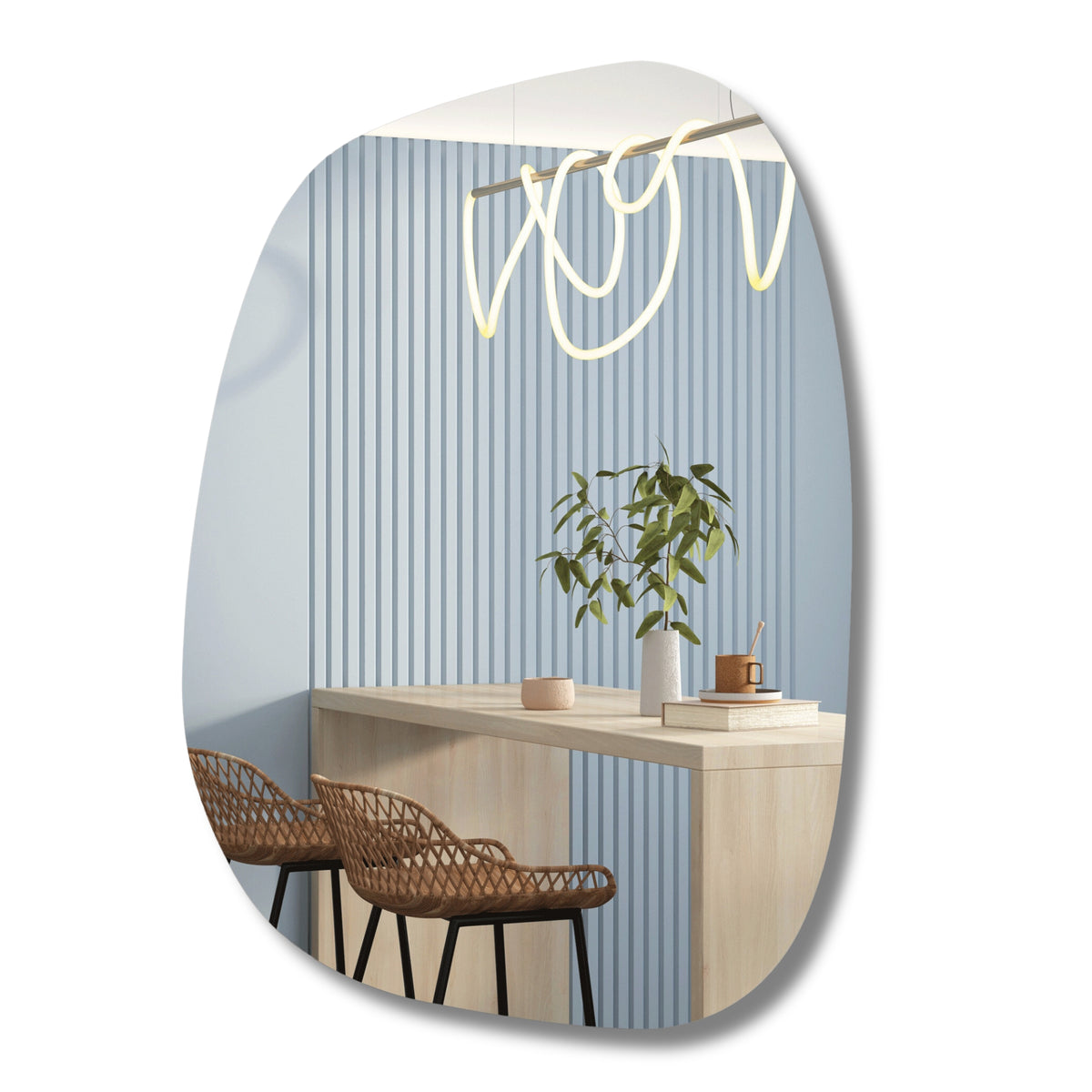 Designerspiegel oval Asymmetrisch, Wandspiegel oder Türspiegel