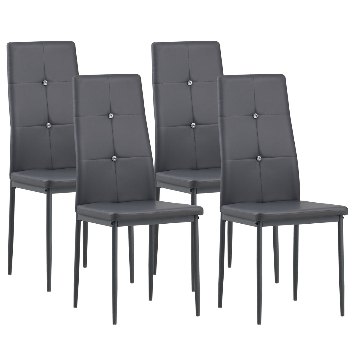 ALBATROS Designer Esszimmerstuhl DIAMOND | 4er/6er Set | Schwarz, Grau, Weiß | Kunstleder Bezug